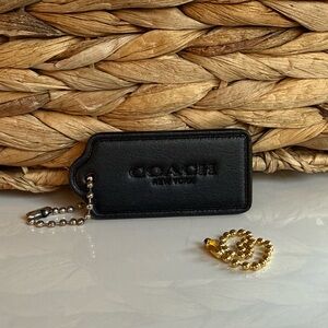 Coach Solid Black Modern Leather Hang Tag